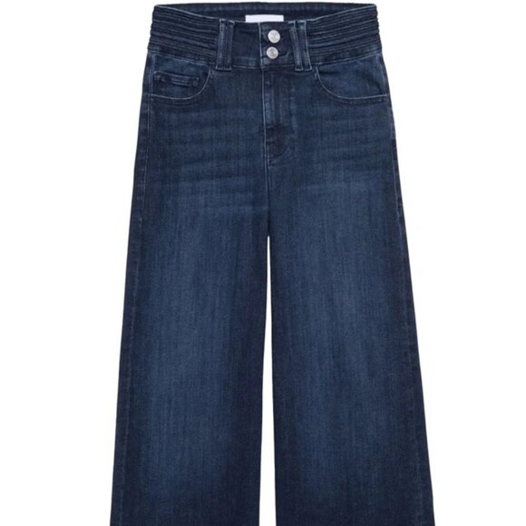 Frame High Rise Wide Leg Denim Jeans Naples Blue TBWL291 Stretch Womens 28 EUC - Picture 5 of 8